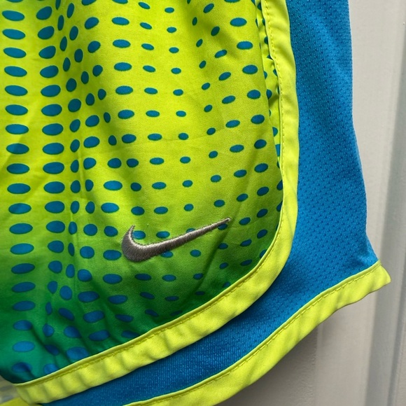 Nike Running Shorts Women Small Blue Green DriFit Lined Workout Gym Athletic - Picture 2 of 9